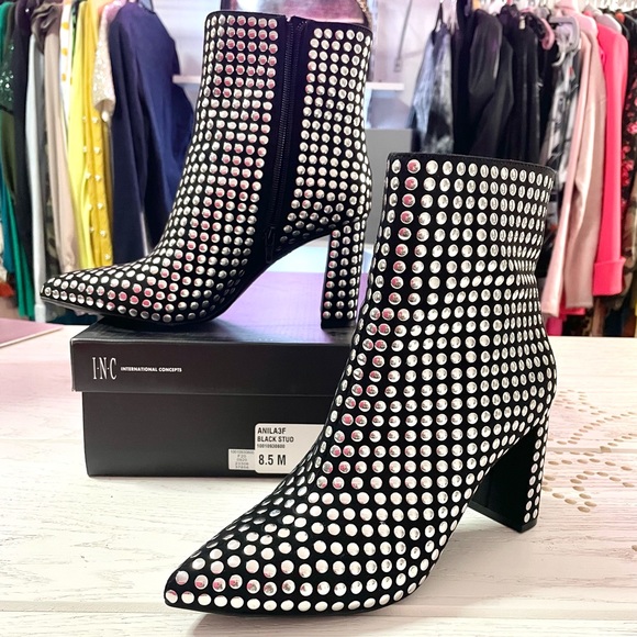 INC International Concepts Shoes - 💎💎💎”BRAND NEW” Pointy Toe Block Heeled Blinged out Booties!